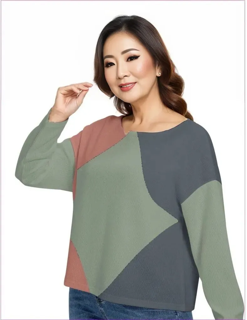 Eclectic Womens Drop-shoulder Imitation Knitted Sweater Voluptuous ( ) Plus Size