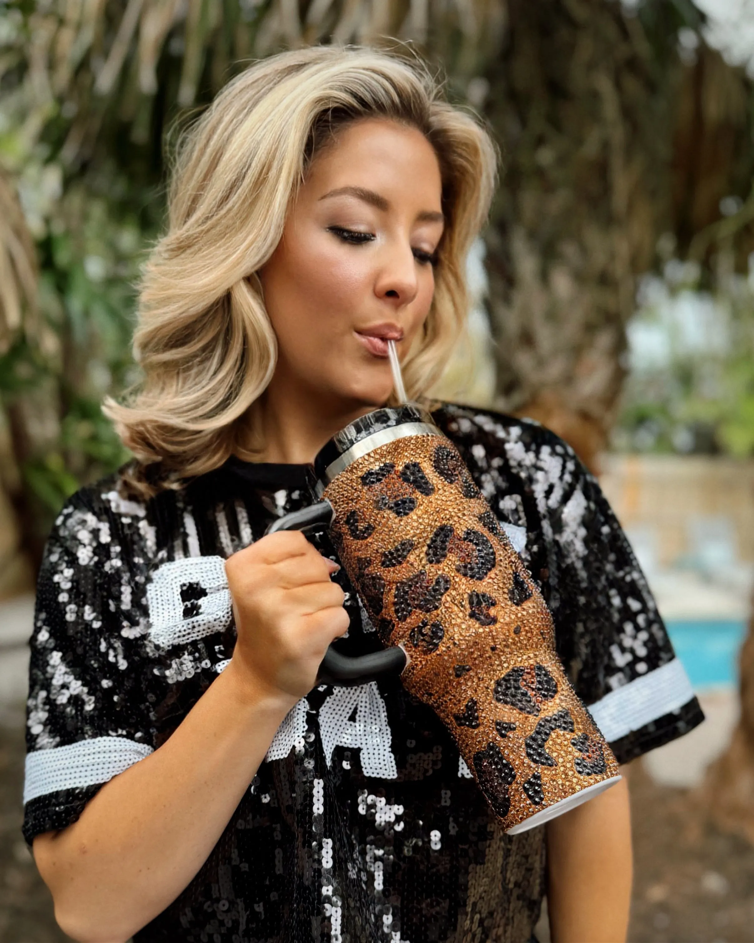 Explore More Collection - 40 Oz. Crystal Leopard Tumbler