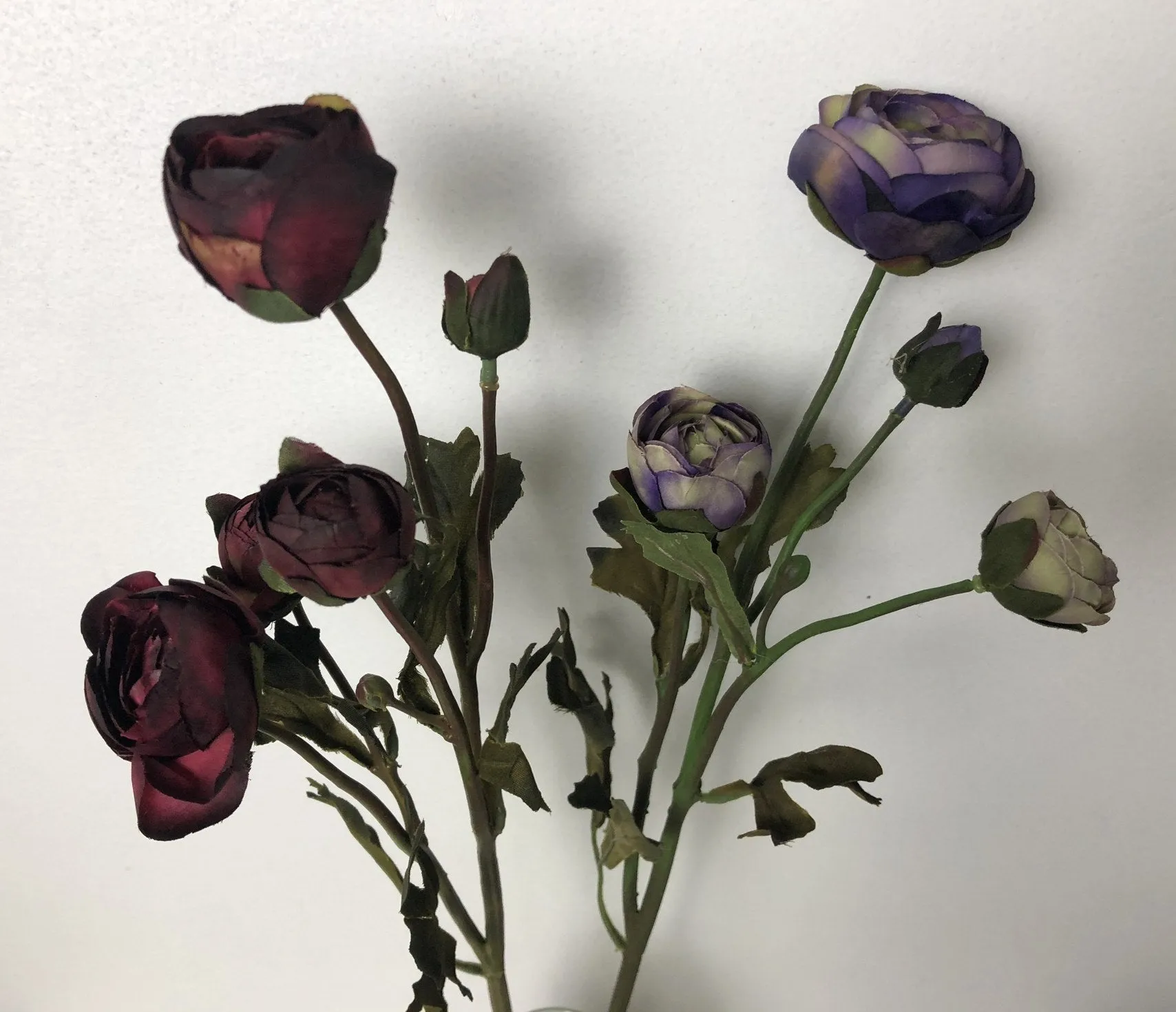 F0017 Ranunculus Spray 52cm Burgundy / Purple