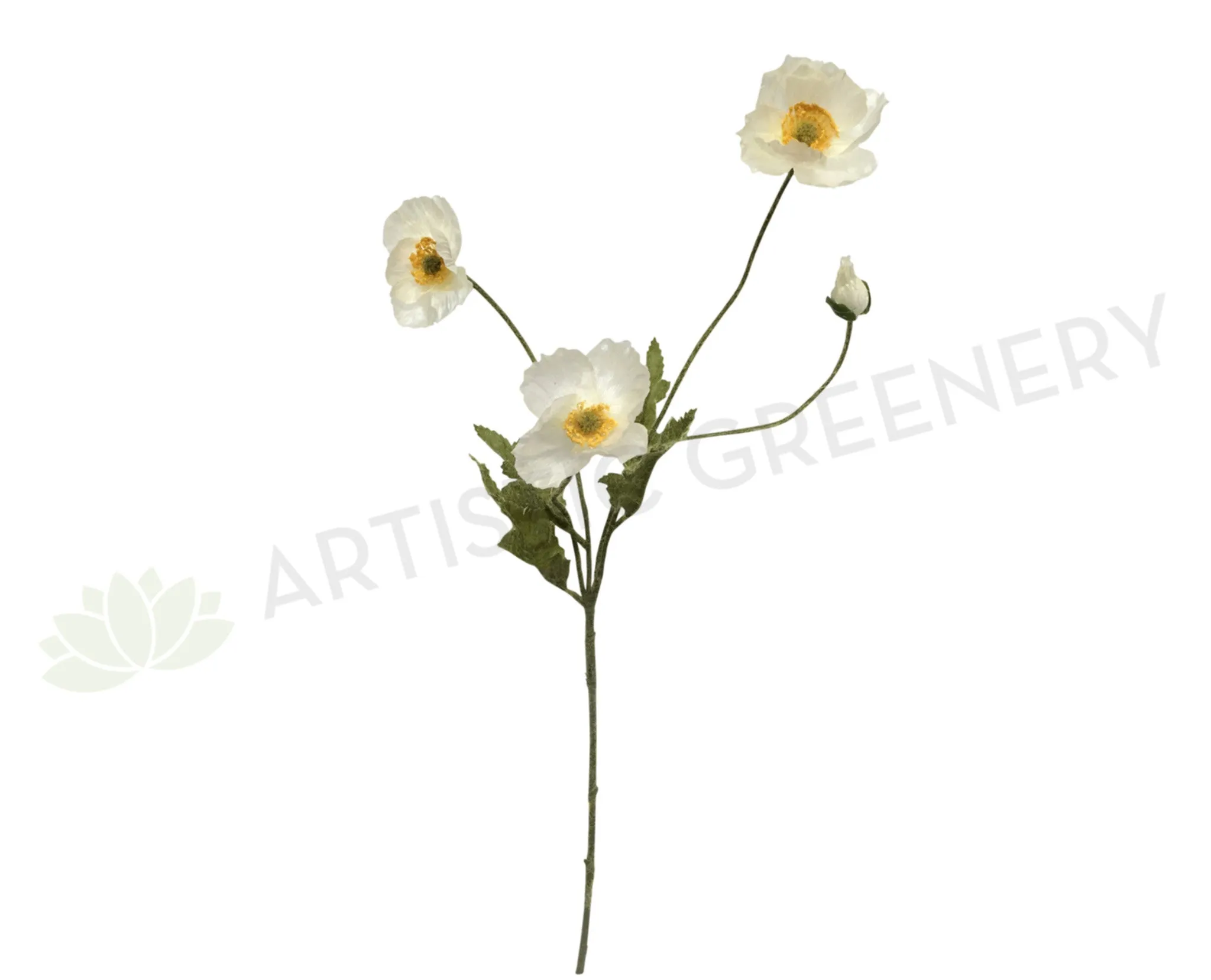 F0111 Poppy Spray 60cm White