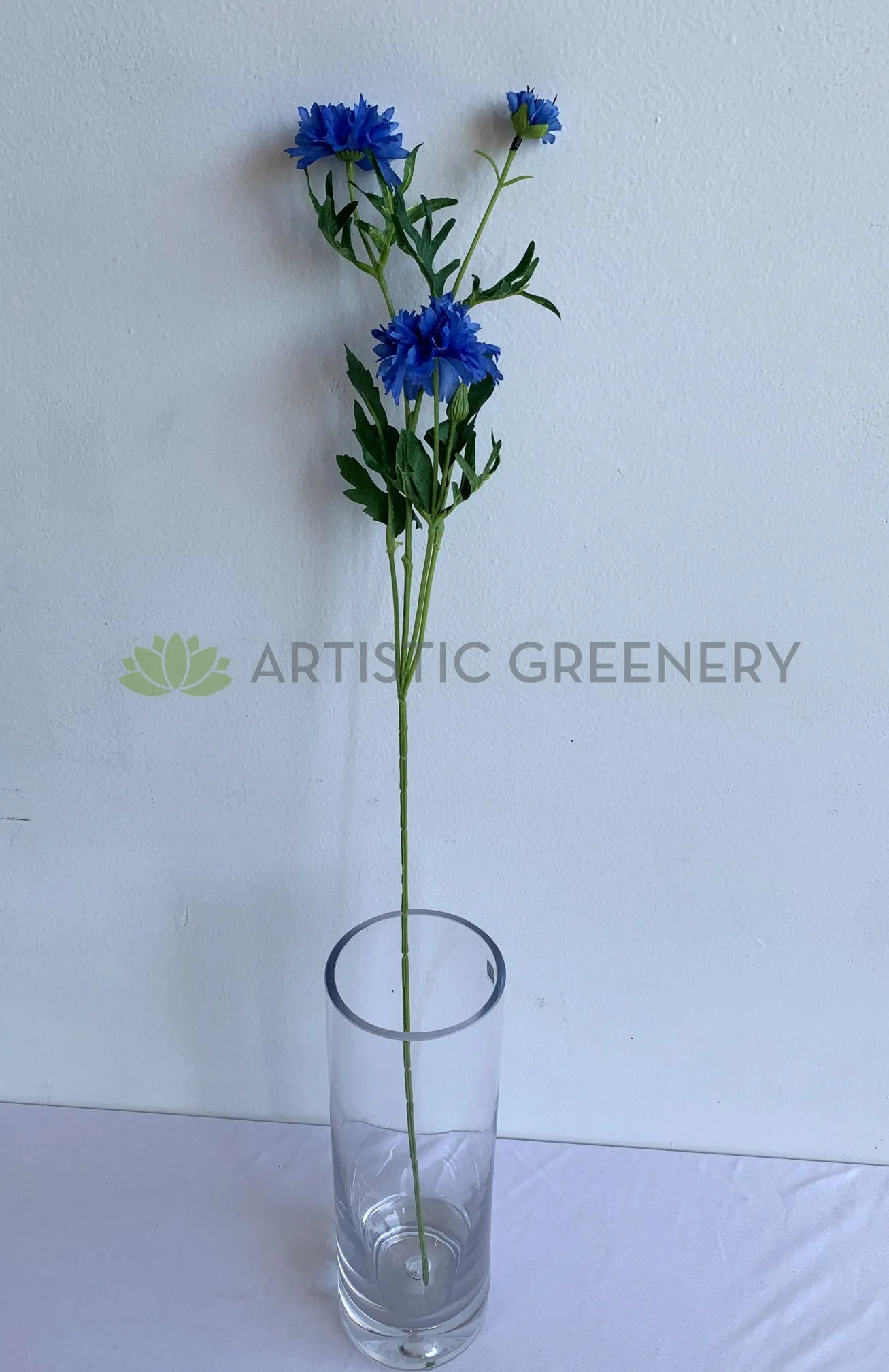 F0153 Corn Flower Spray 71cm Blue