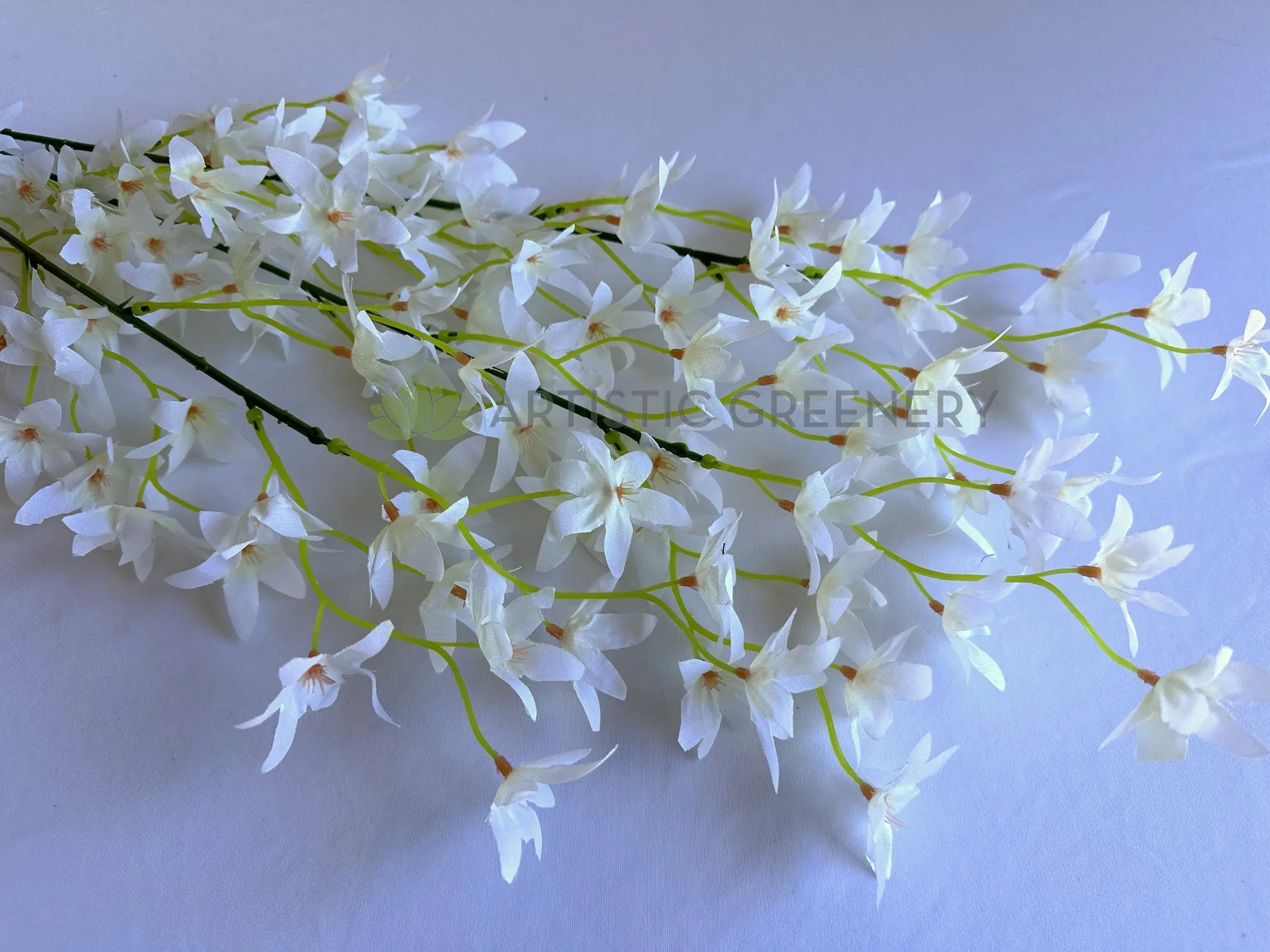 F0319-S90 Spring Flower Spray 116cm WHITE (SPECIAL)