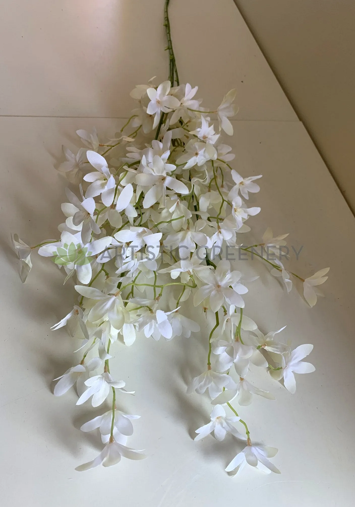 F0319 Spring Flower Spray 116cm White / Light Pink