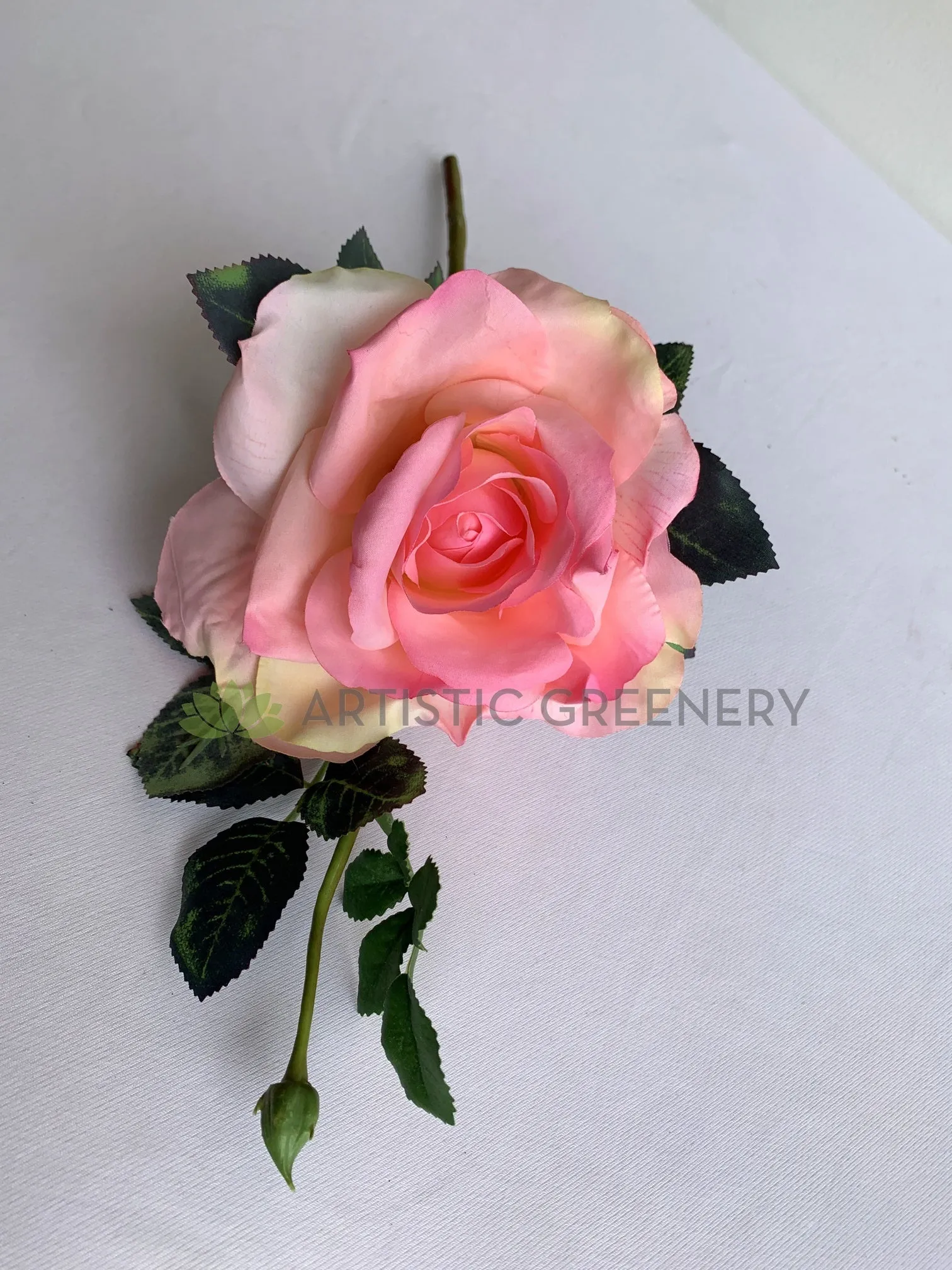 F0354 Pink Open Rose 40cm