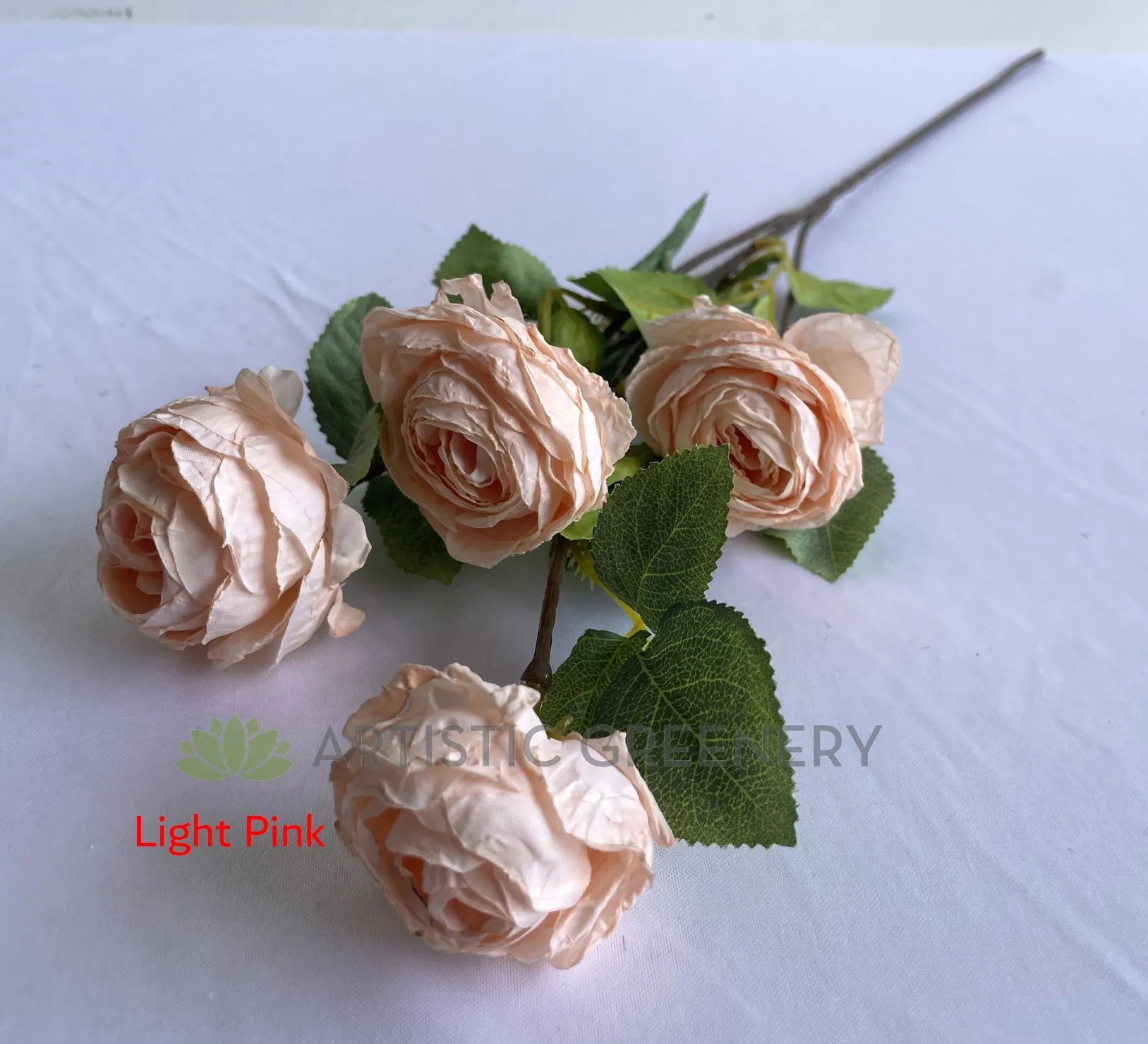 F0382 Rustic Cabbage Rose Spray 70cm 5 Colours