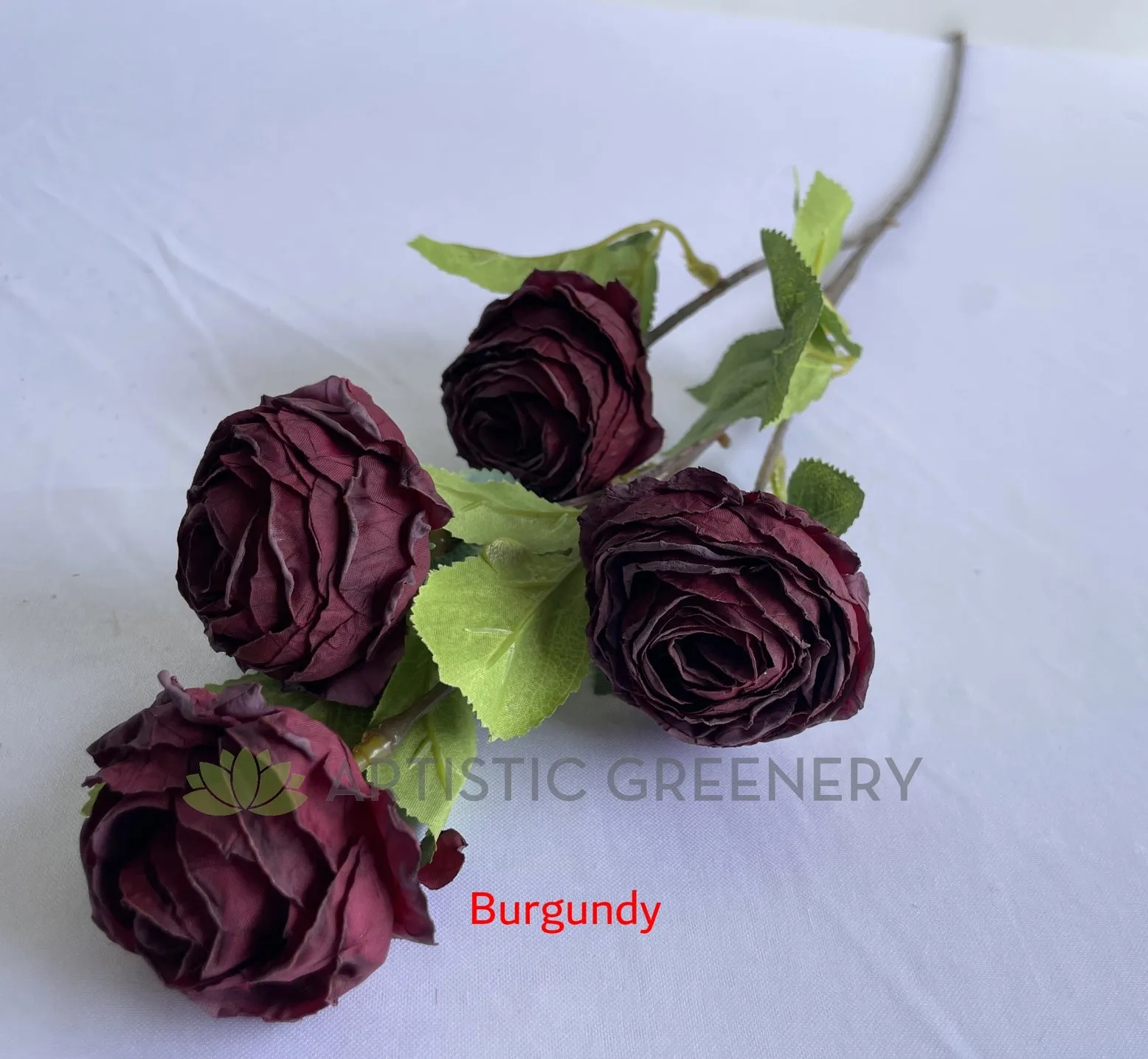 F0382 Rustic Cabbage Rose Spray 70cm 5 Colours