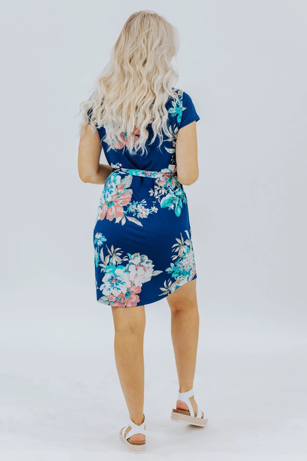 Feel The Flowers Dress In Navy