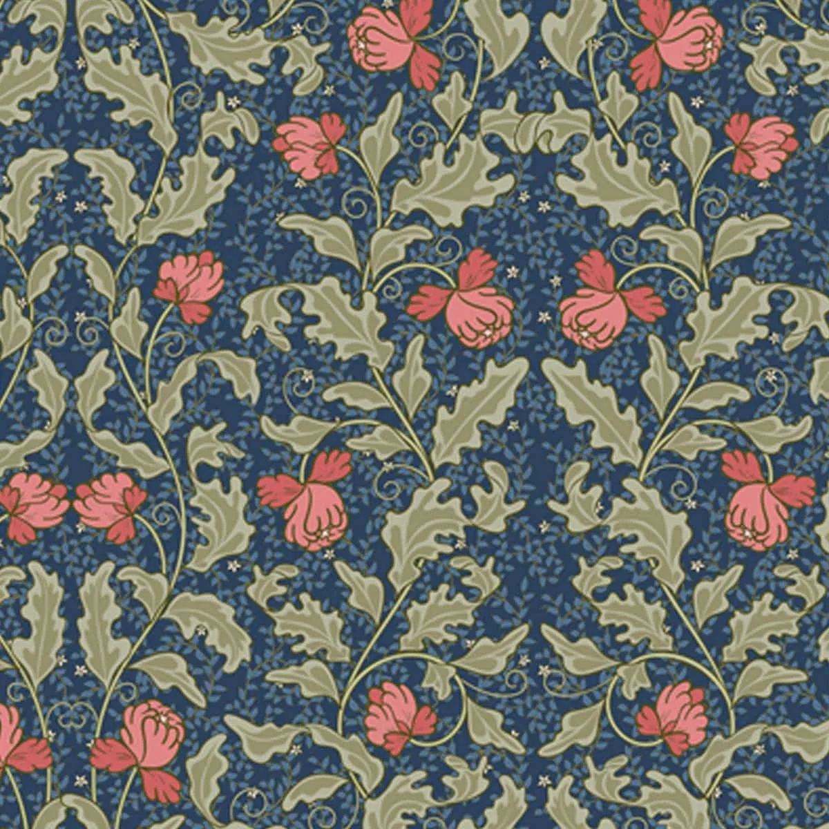 Floral Pattern with Blue Background Themed Wallpaper for Walls