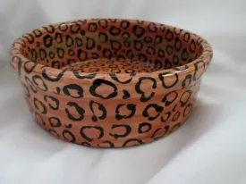 GAETANO POTTERY USA Ceramic Pottery 8" SERVING BOWL Dish LEOPARD JAGUAR CHEETAH Animal