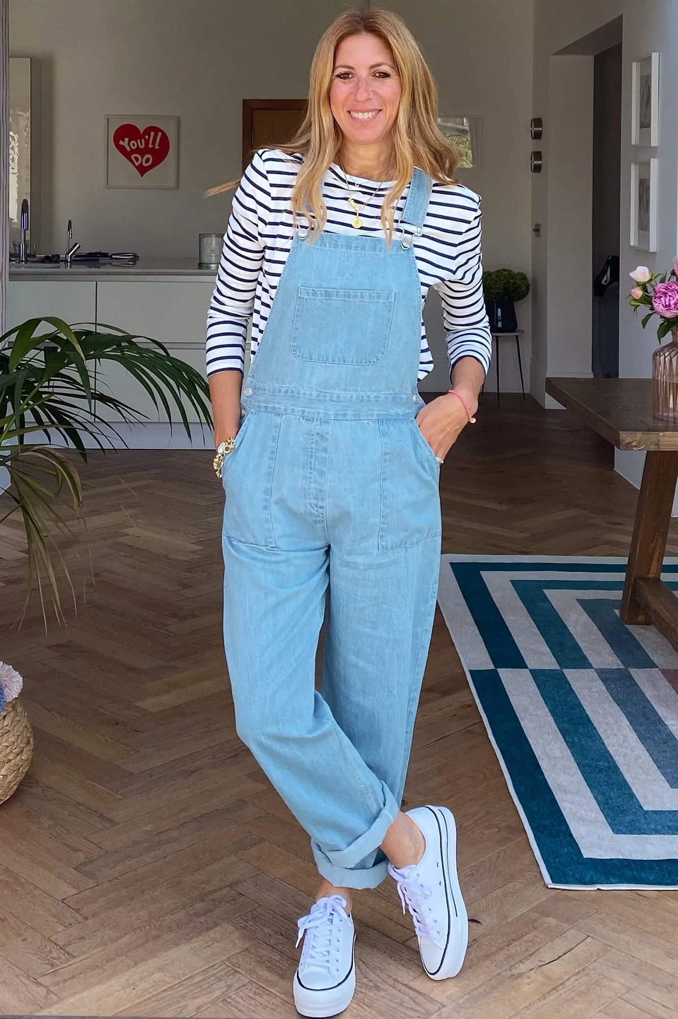 Gayle Dungarees | Light Denim Wash