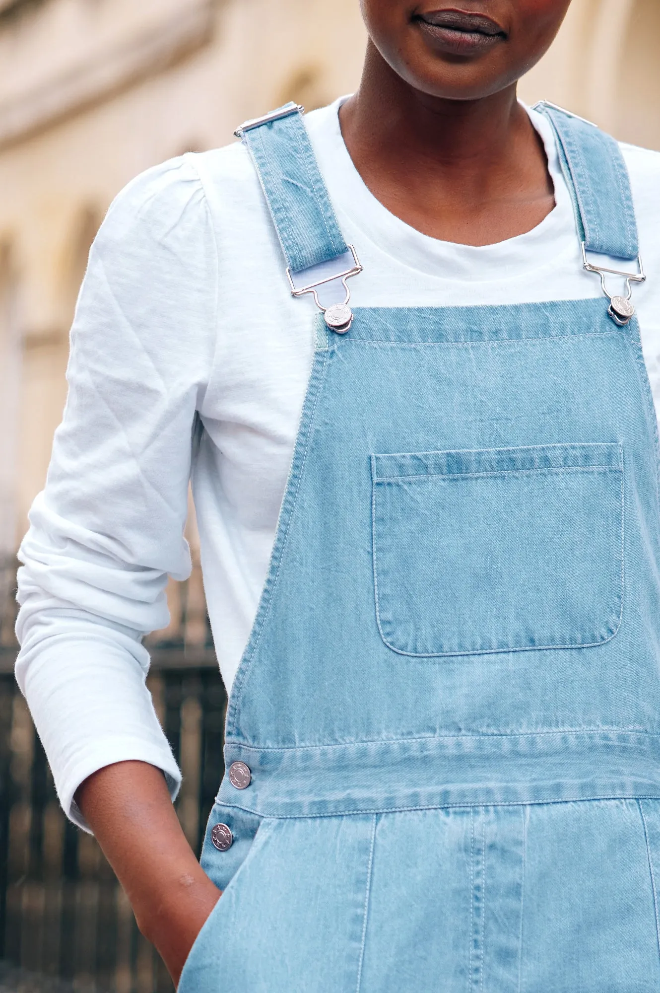 Gayle Dungarees | Light Denim Wash