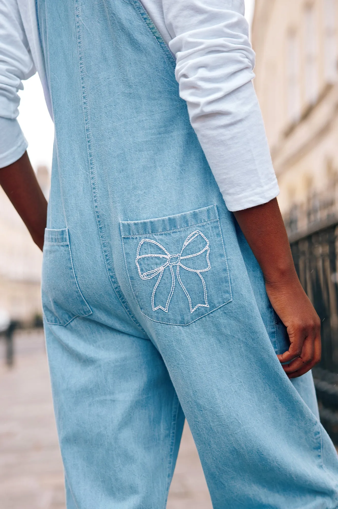 Gayle Dungarees | Light Denim Wash