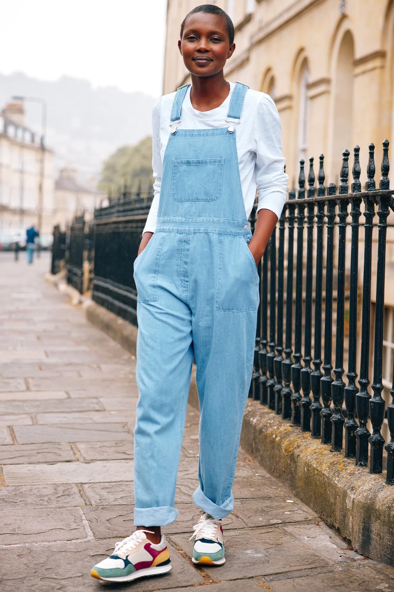 Gayle Dungarees | Light Denim Wash