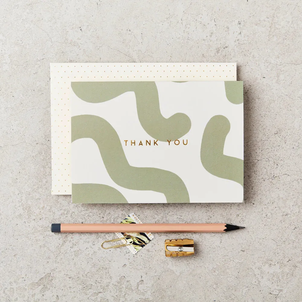 Green Mallow Thank You Card