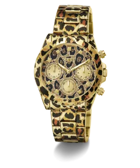 GUESS Ladies Leopard Multi-function Watch