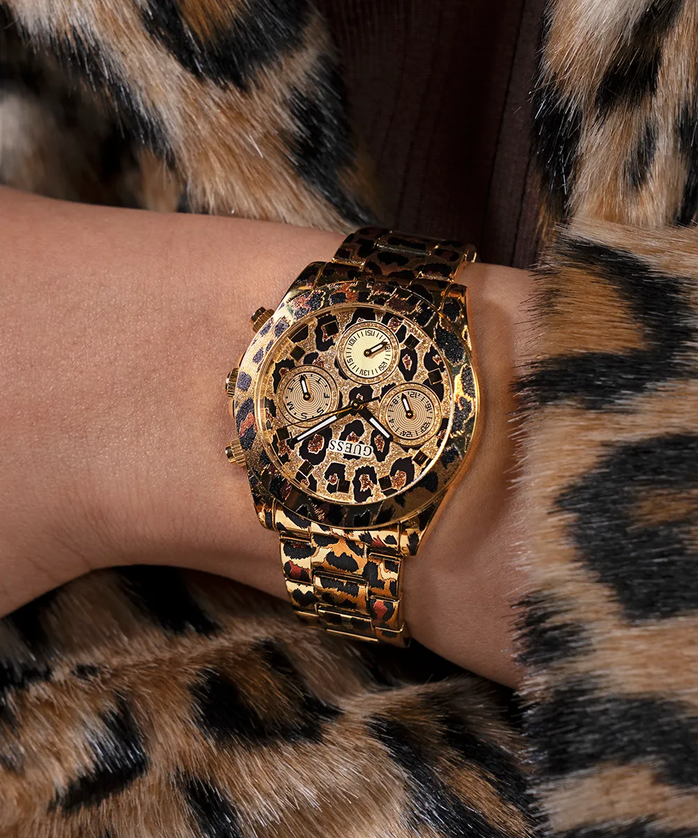 GUESS Ladies Leopard Multi-function Watch