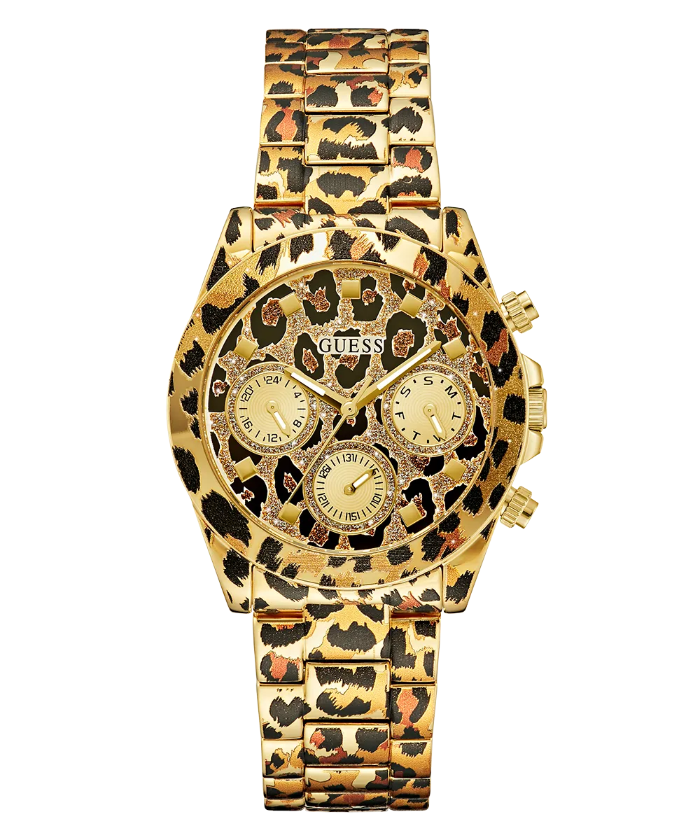 GUESS Ladies Leopard Multi-function Watch