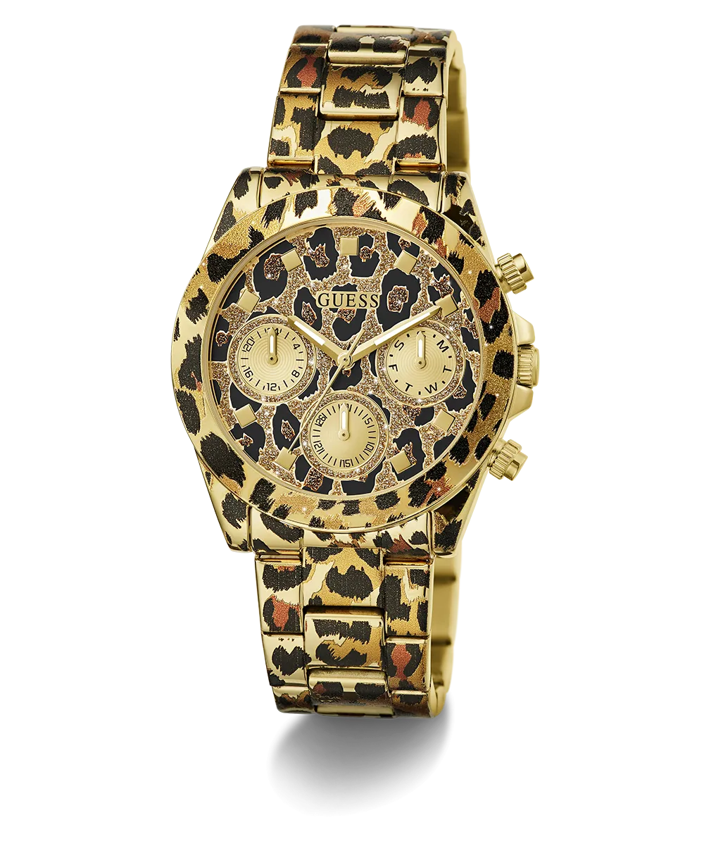 GUESS Ladies Leopard Multi-function Watch