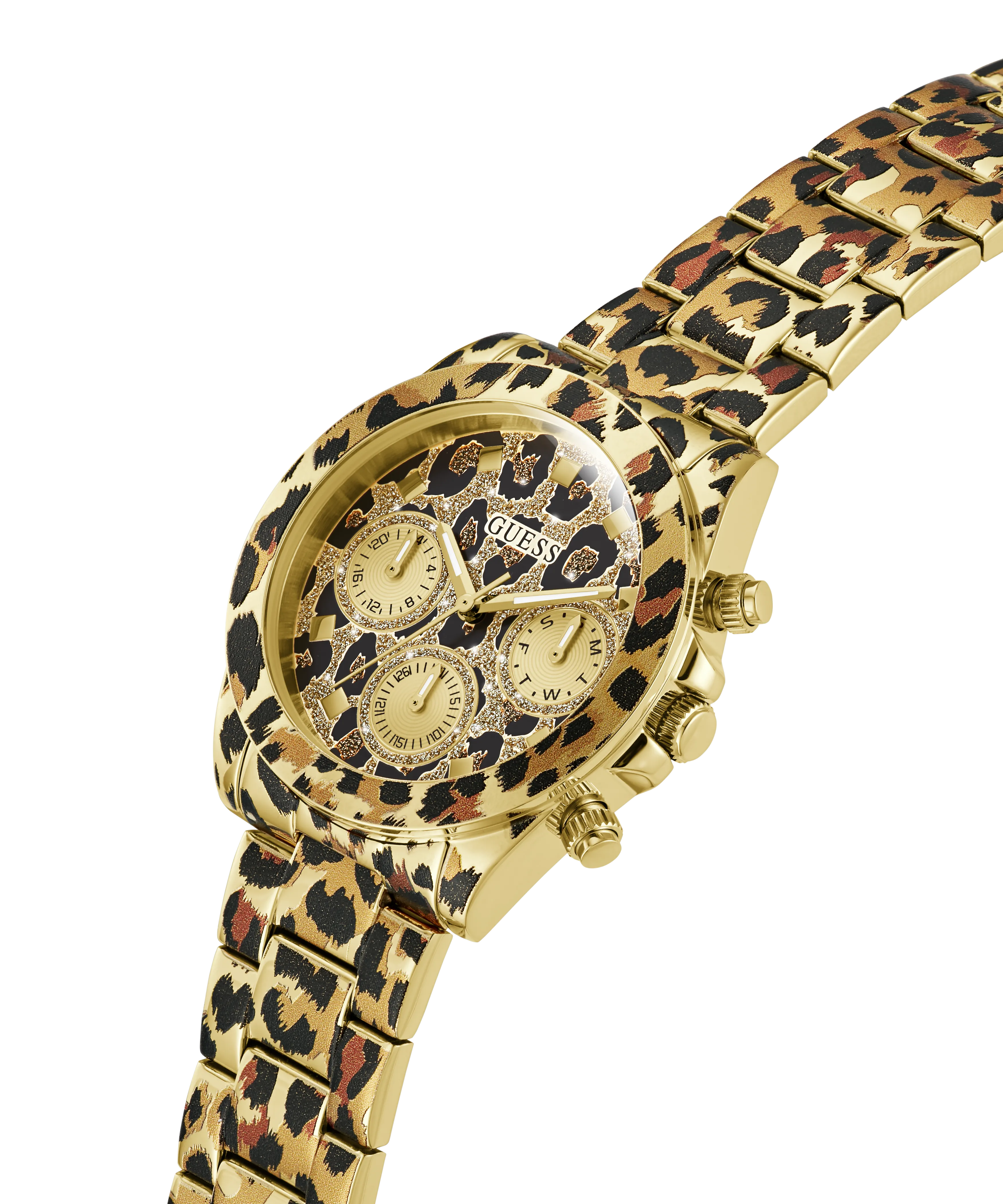 GUESS Ladies Leopard Multi-function Watch