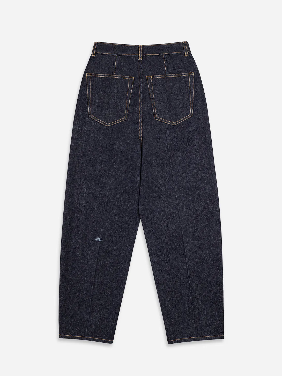 High Rise Indigo Barrel Jeans