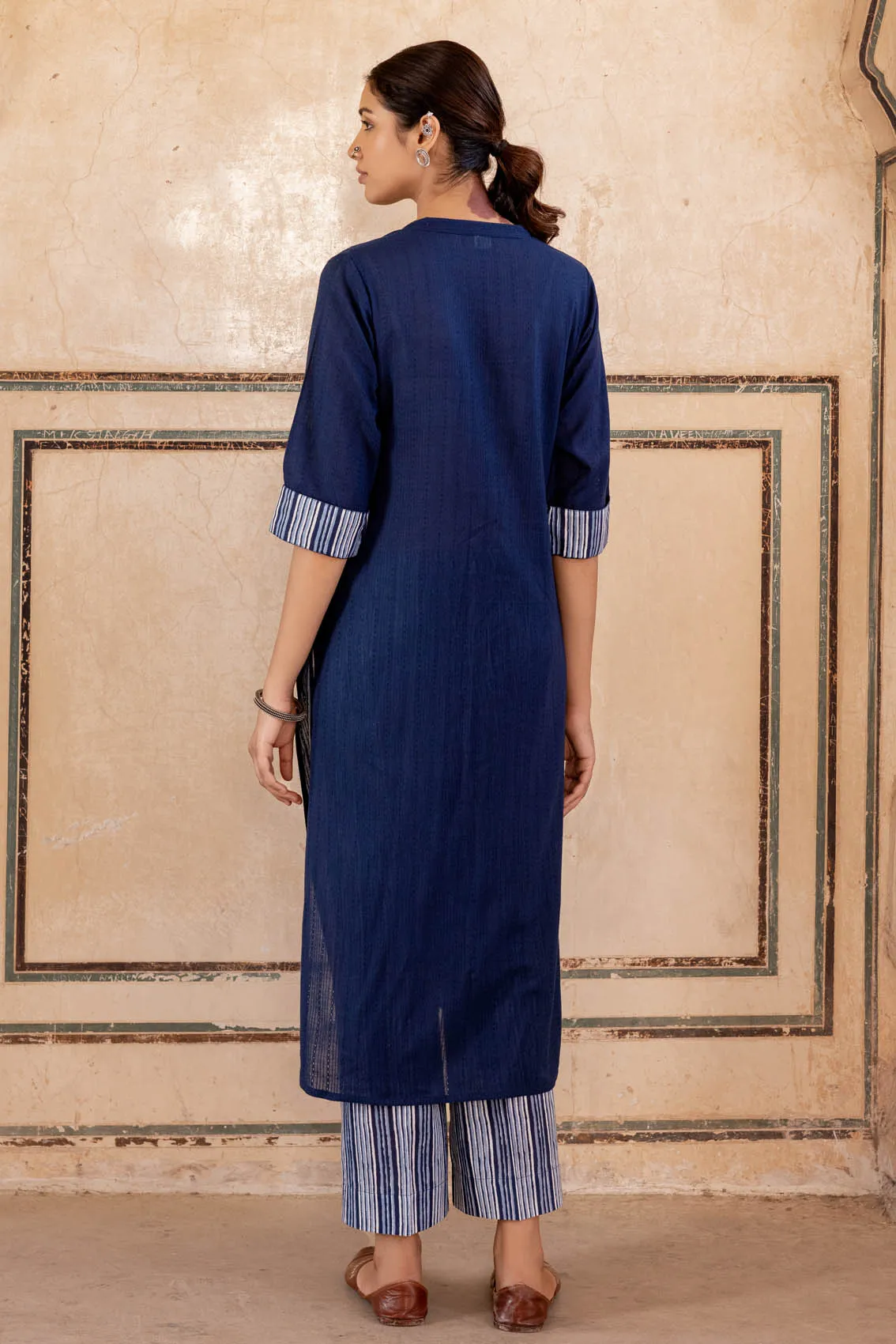 Indigo Dobby Kurta