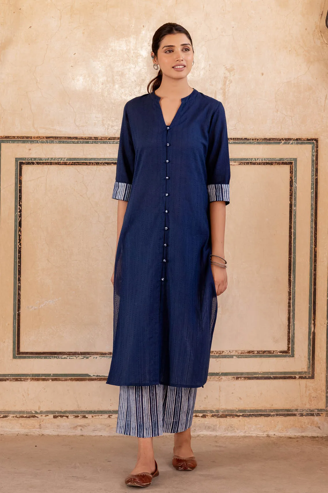 Indigo Dobby Kurta