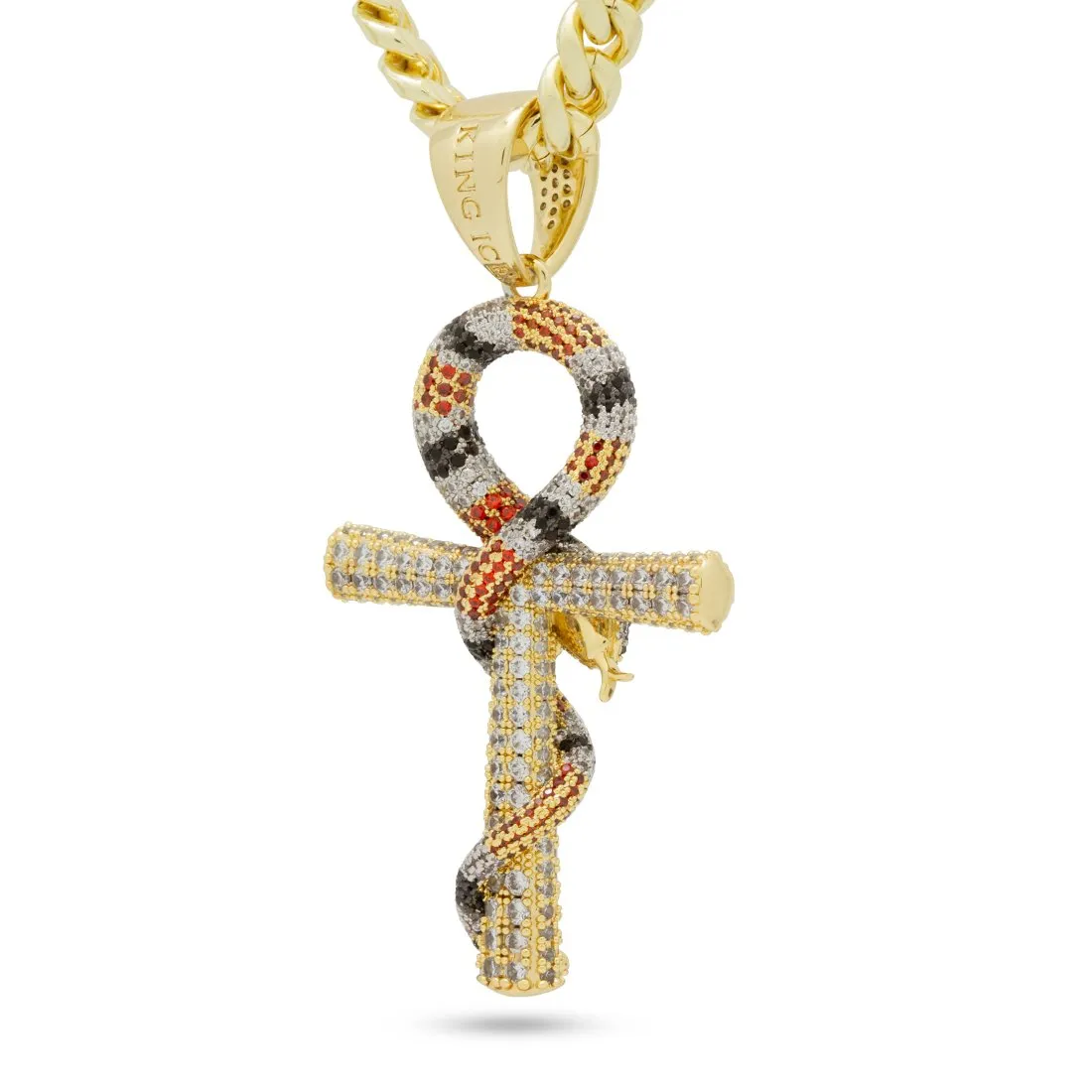 King Snake Ankh Key Necklace