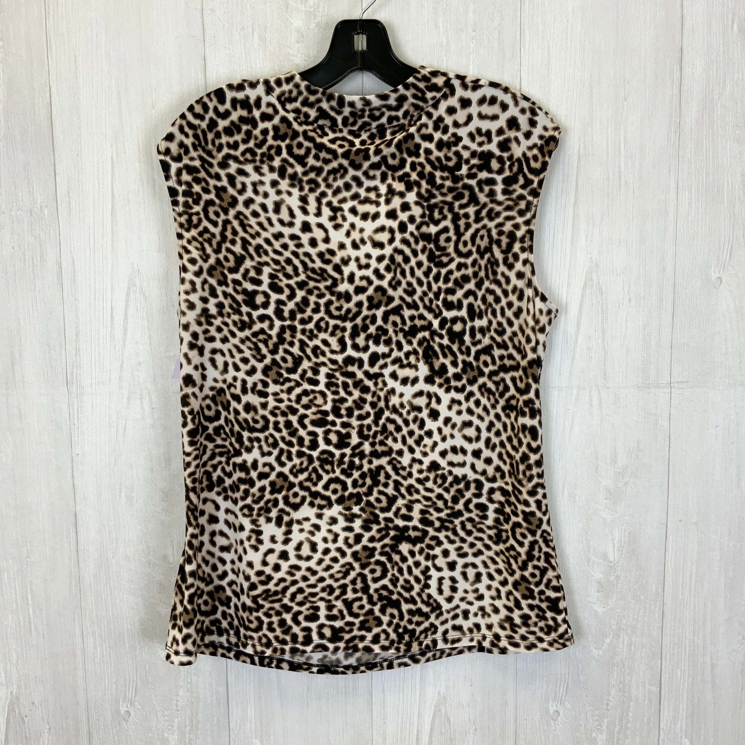 Leopard Print Top Sleeveless Kasper, Size L