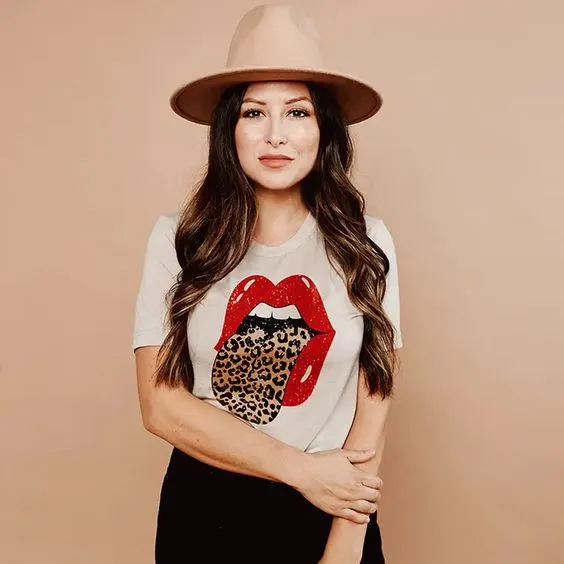 Leopard Rocker Graphic Tee Shirt (Wholesale)