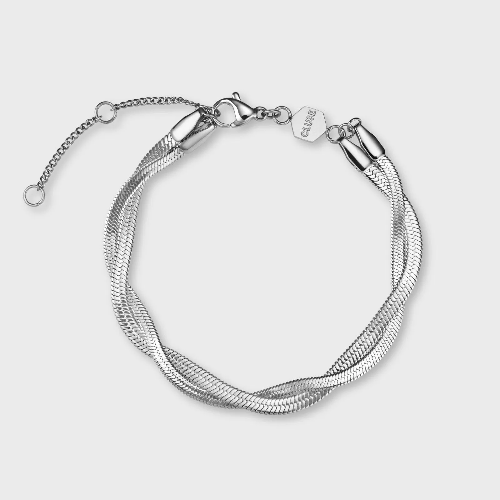 Élevé Twisted Snake Bracelet, Silver Colour