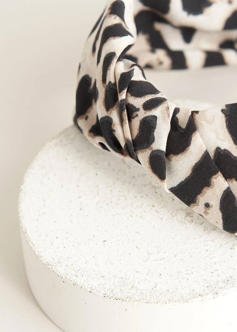 LILLIAN LEOPARD HEADBAND - WHITE