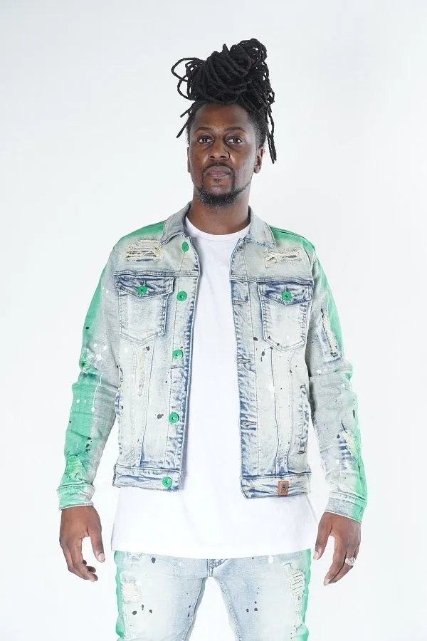 M1038 Paint Stroke Denim Jacket - Dirt Wash