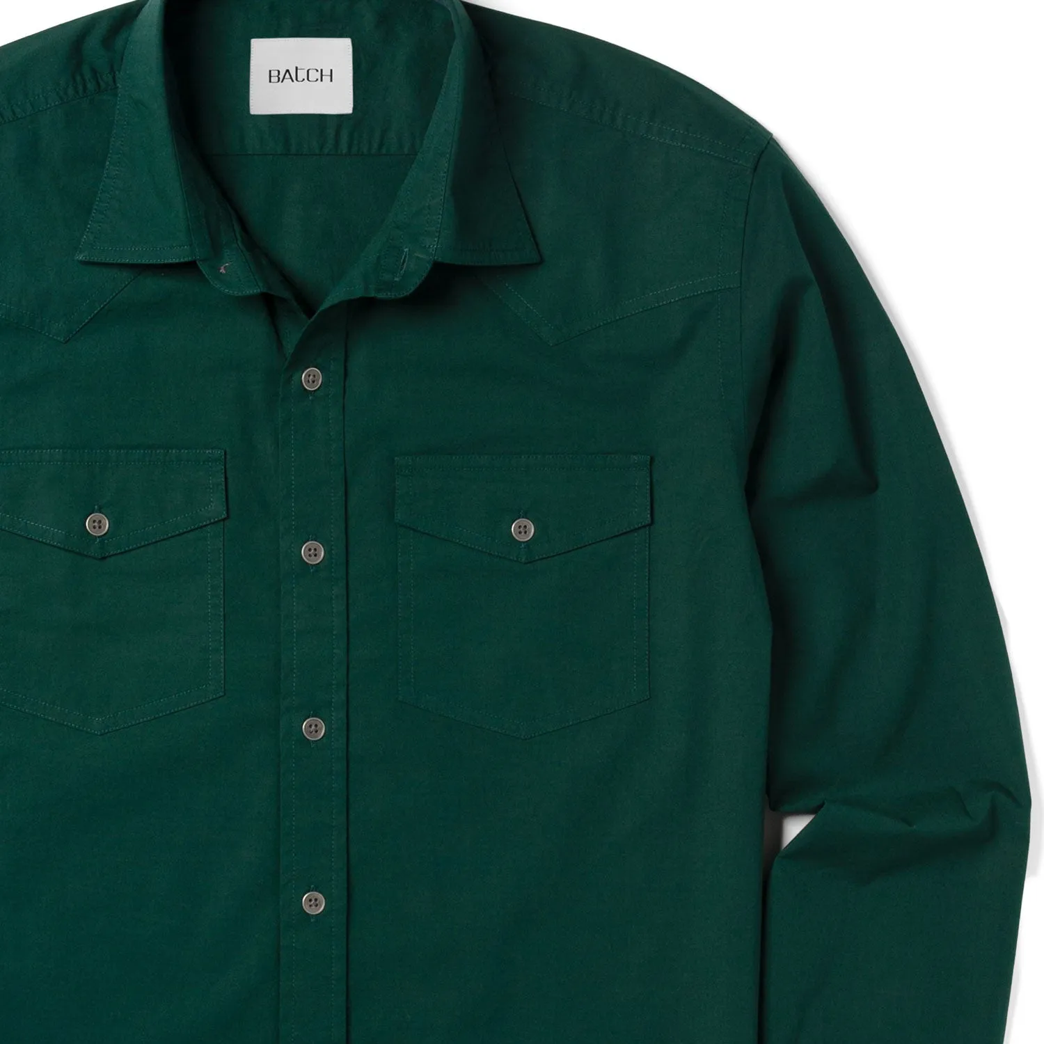 Maker Shirt – Forest Green Stretch Poplin