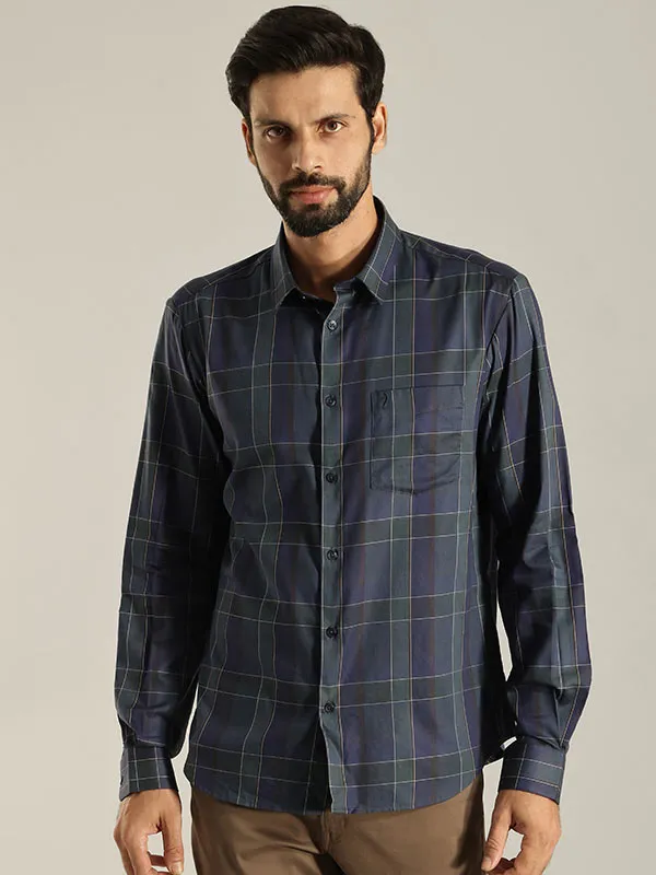 Men Checked Full Sleeve Cotton Blend Shirt