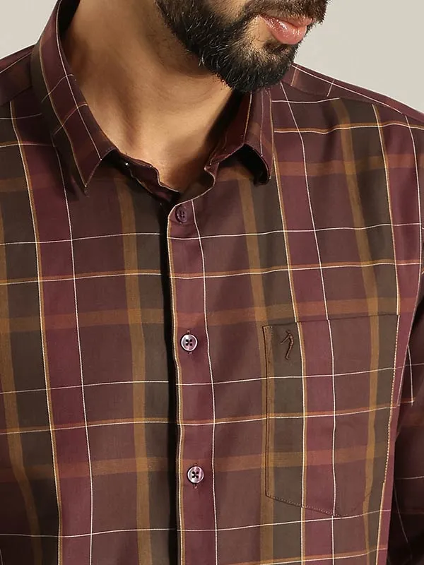 Men Checked Full Sleeve Cotton Blend Shirt