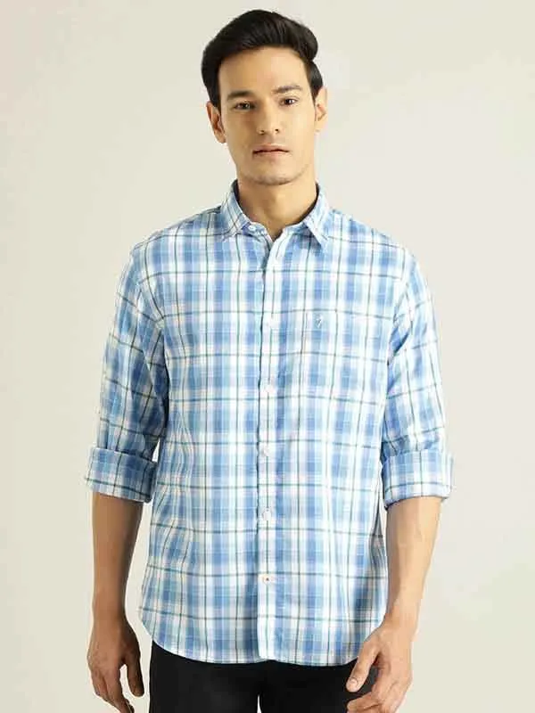 Men Checked Full Sleeve Cotton Blend Shirt