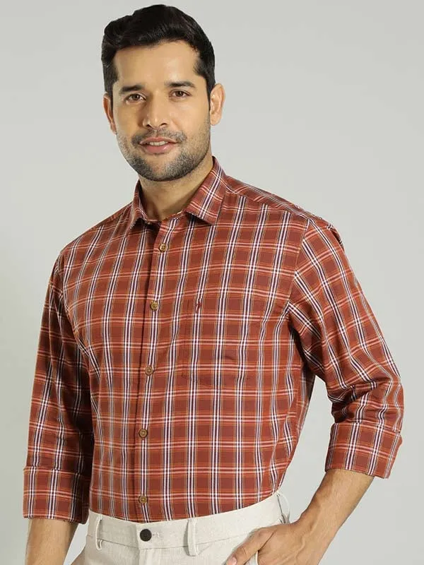 Men Checked Full Sleeve Cotton Blend Shirt