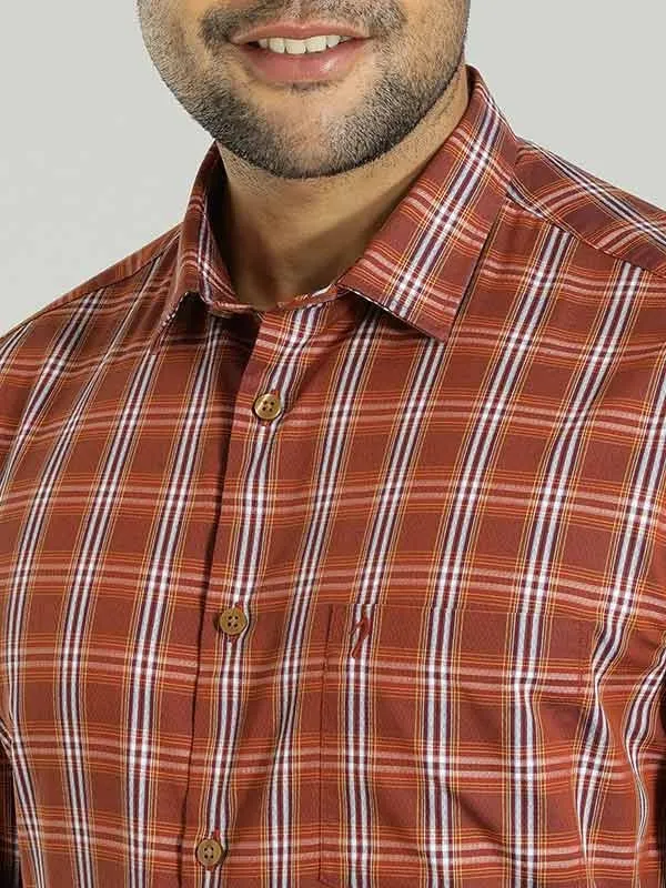 Men Checked Full Sleeve Cotton Blend Shirt