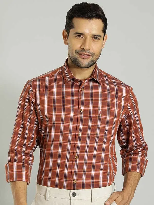 Men Checked Full Sleeve Cotton Blend Shirt