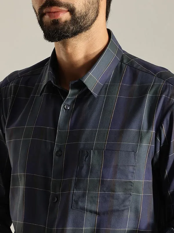 Men Checked Full Sleeve Cotton Blend Shirt