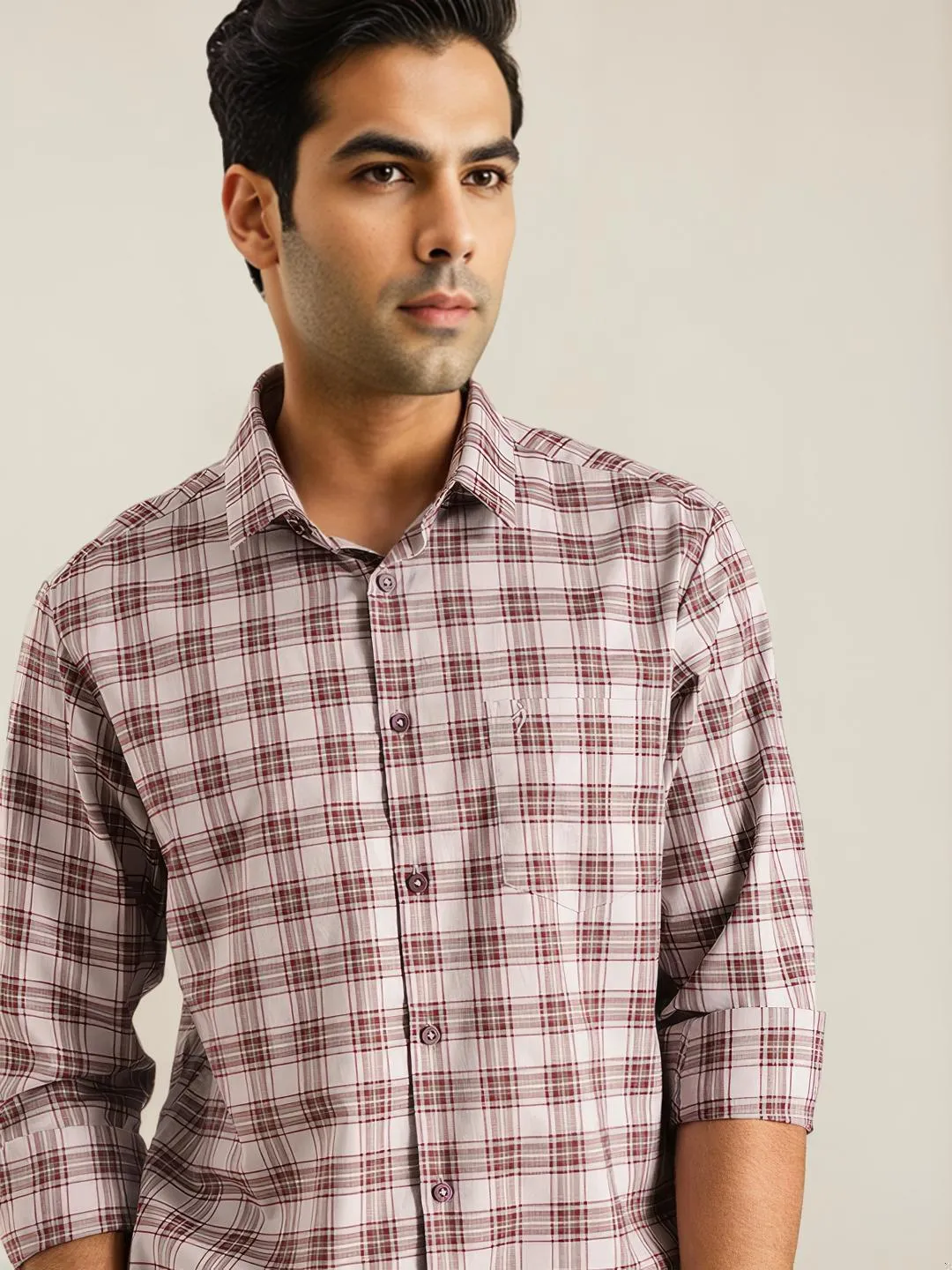 Men Checked Full Sleeve Cotton Shirt