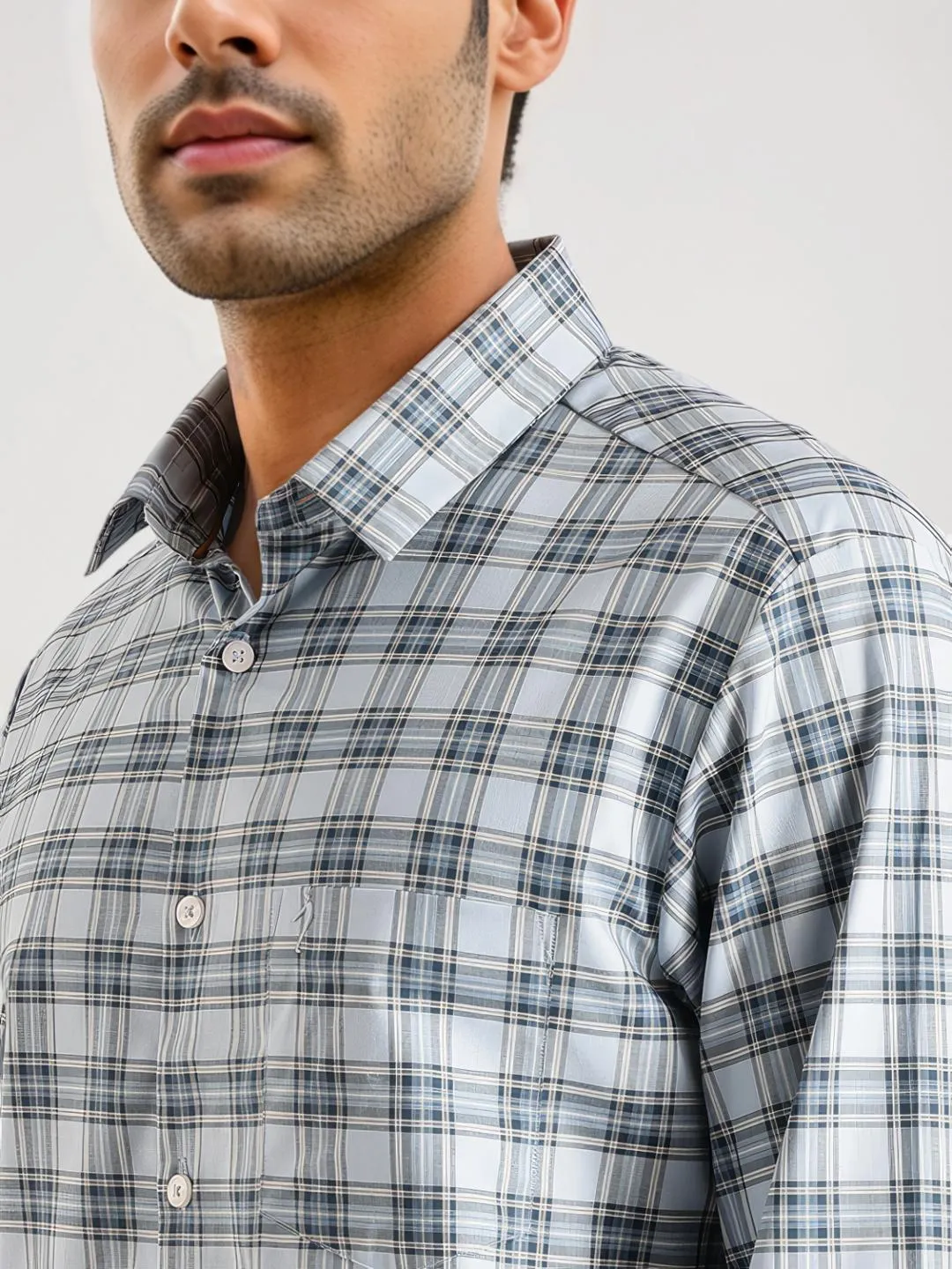 Men Checked Full Sleeve Cotton Shirt