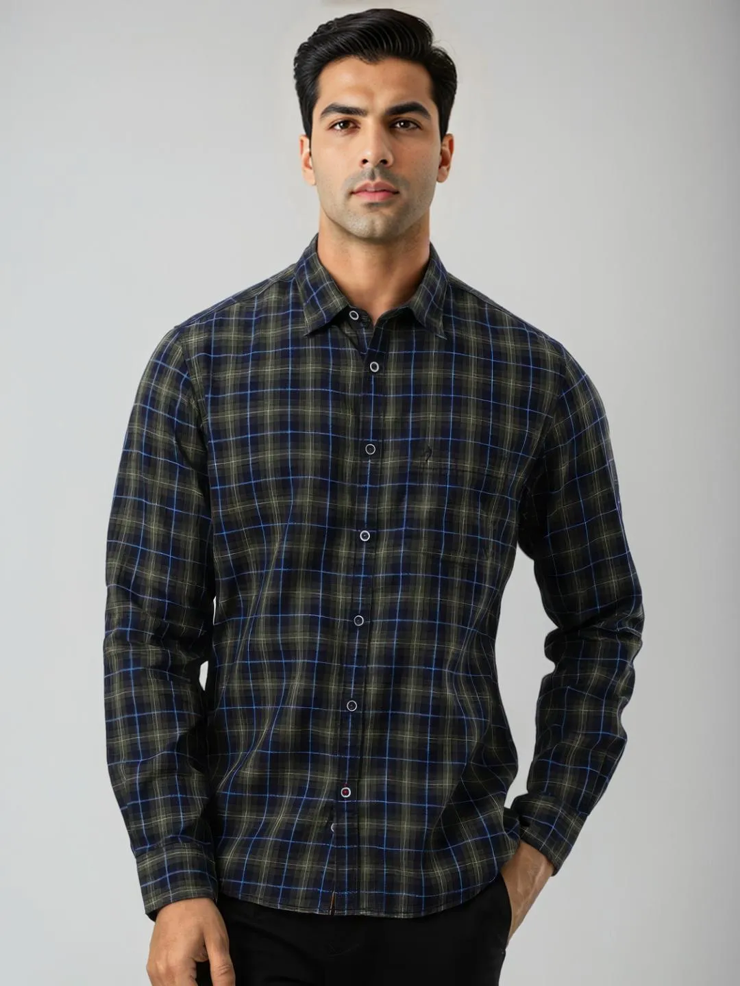 Men Checked Full Sleeve Cotton Shirt