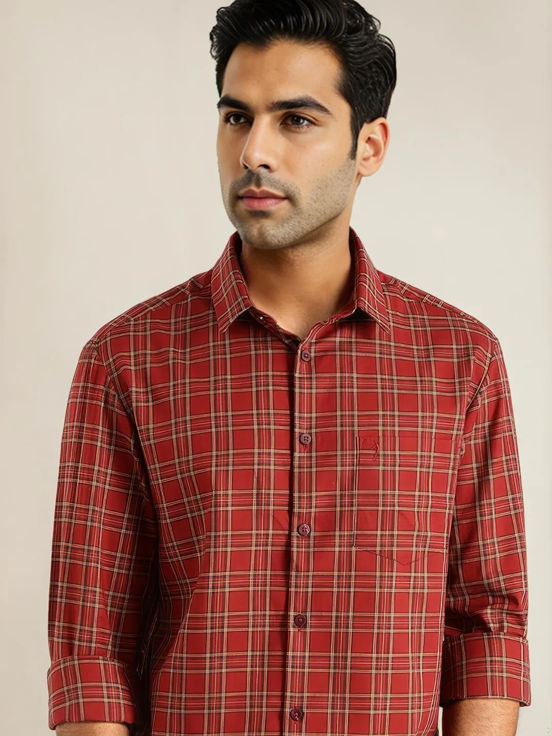 Men Checked Full Sleeve Cotton Shirt