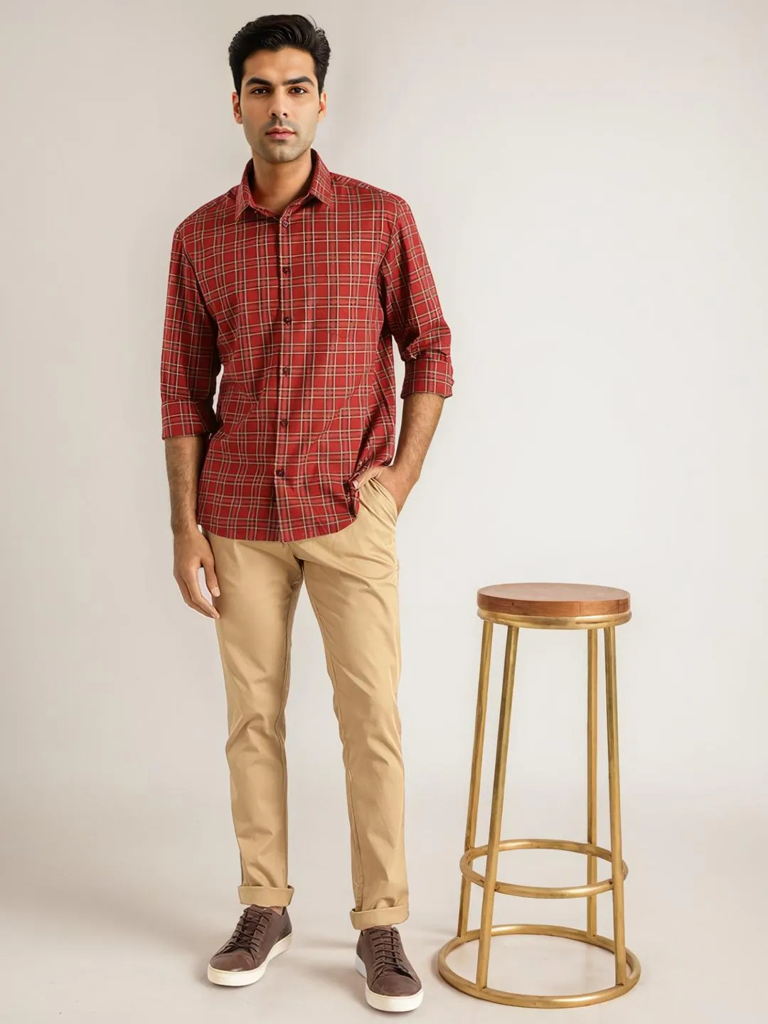 Men Checked Full Sleeve Cotton Shirt