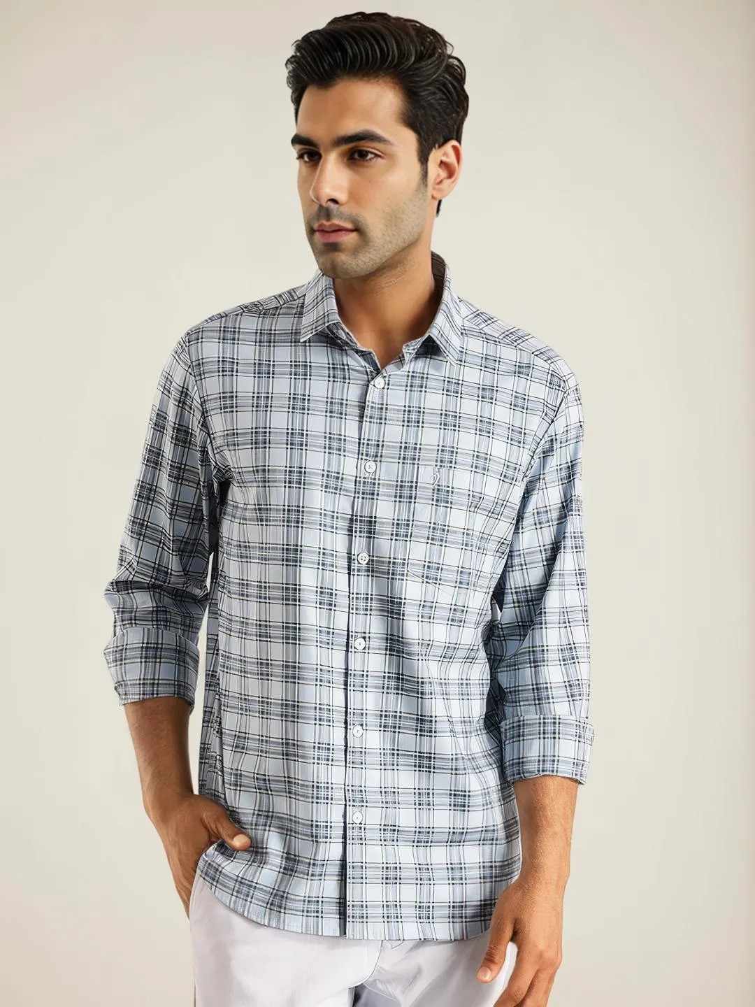 Men Checked Full Sleeve Cotton Shirt