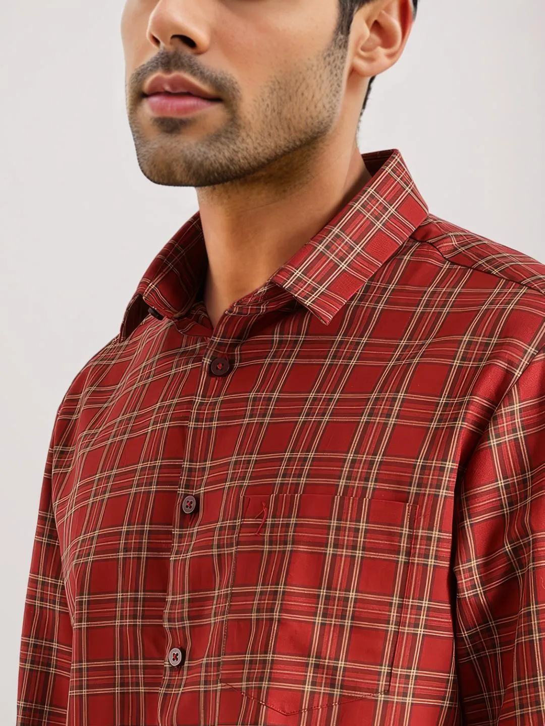 Men Checked Full Sleeve Cotton Shirt