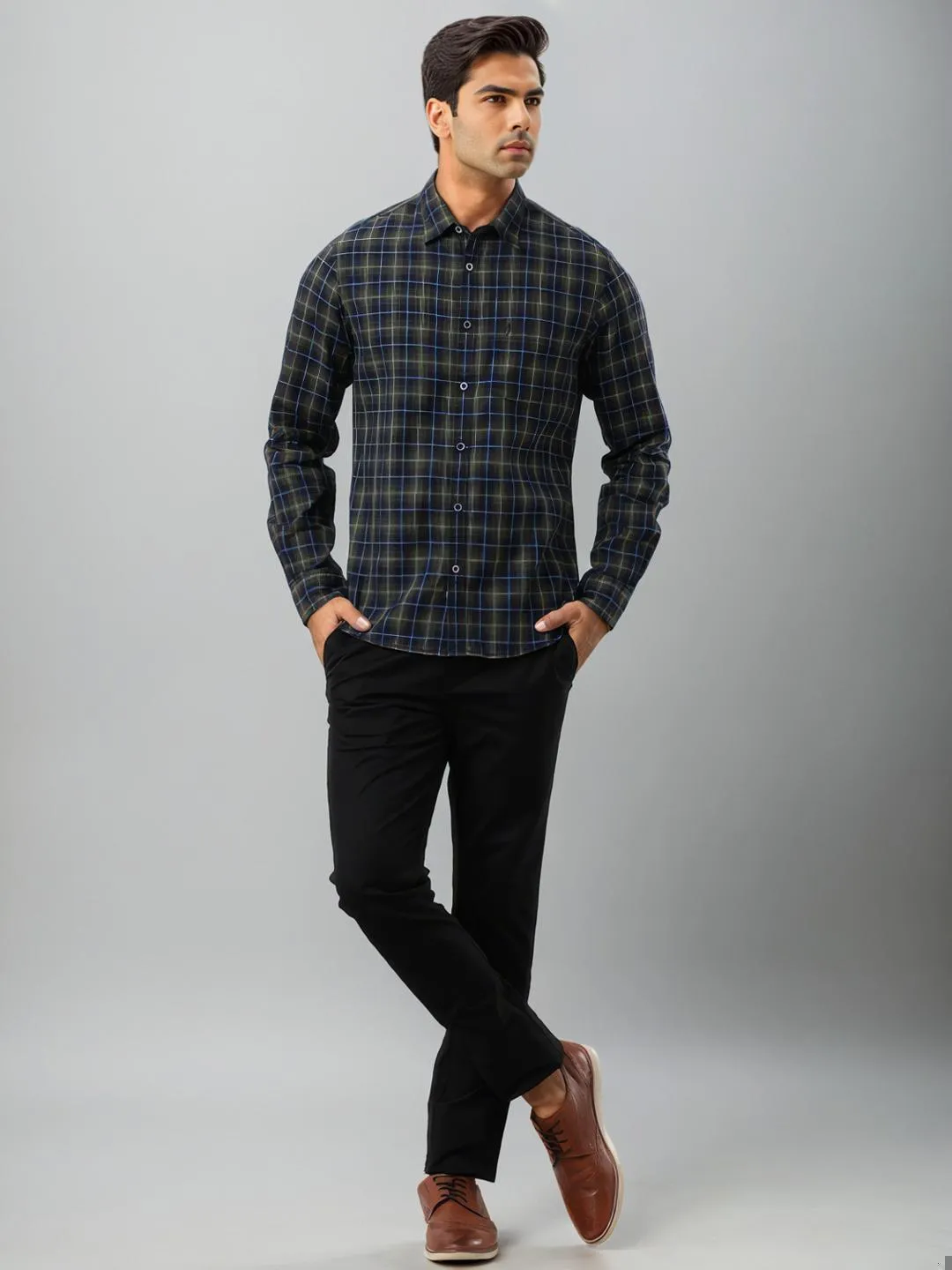 Men Checked Full Sleeve Cotton Shirt