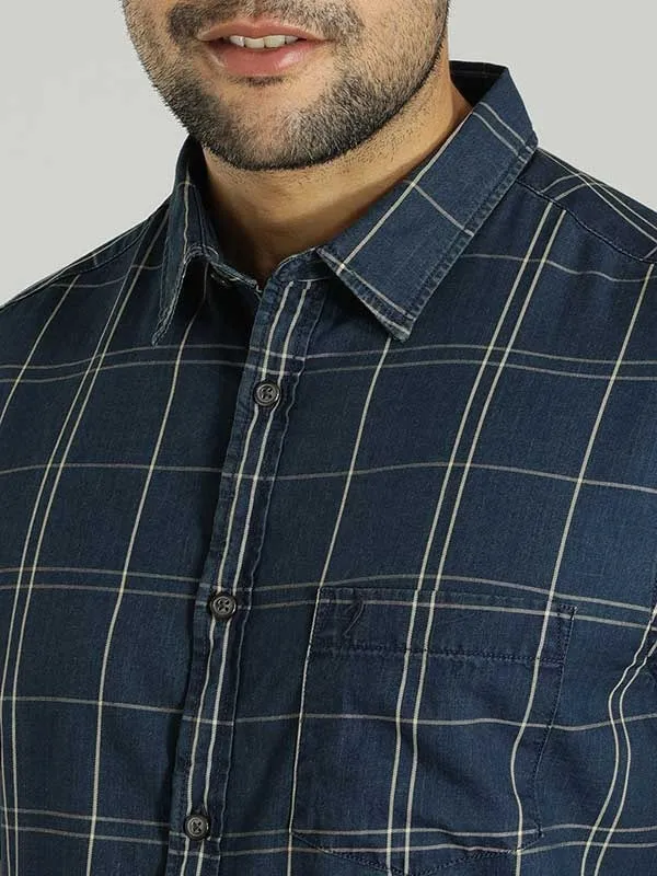 Men Checked Half Sleeve Cotton Shirt