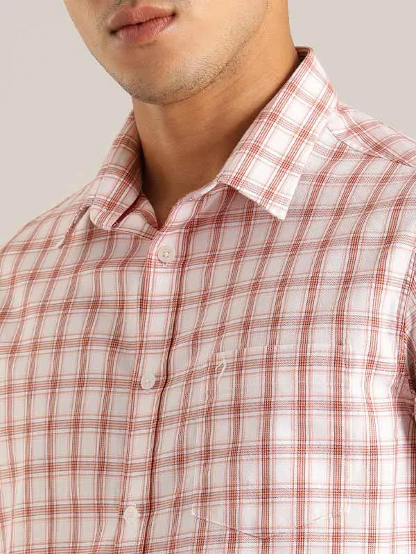 Men Checked Half Sleeve Cotton Shirt